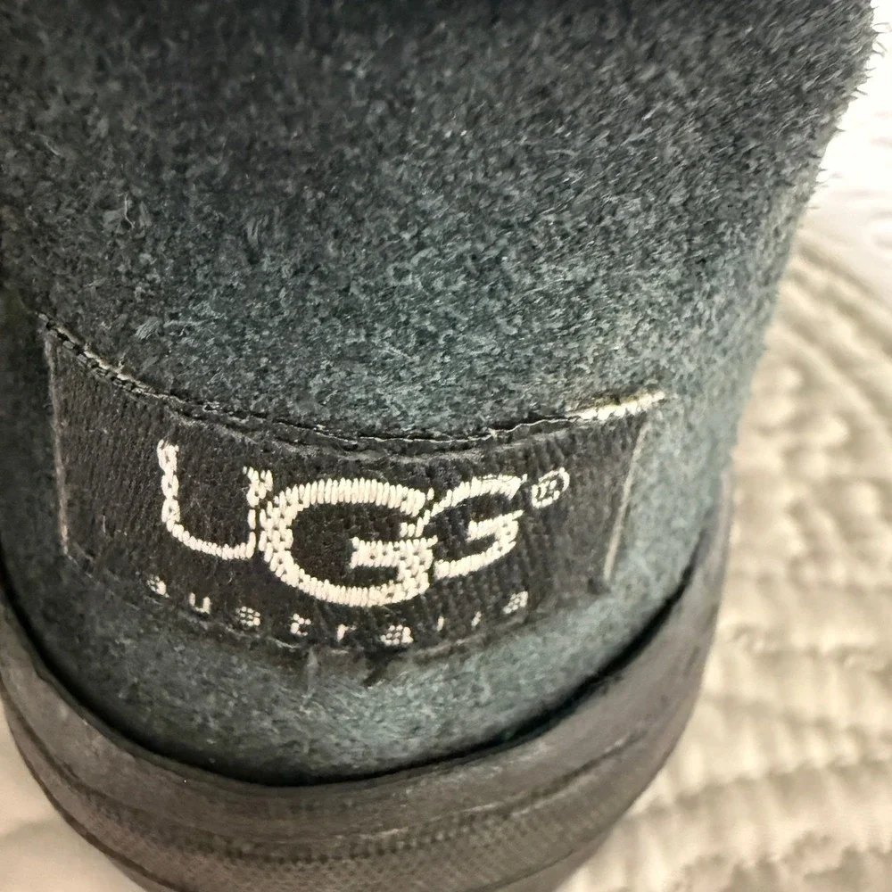 UGG Australia Sundance‎ II Tall Boots Womens 9 Black Sheepskin Shearling
